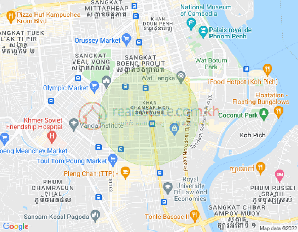 Mapa: BKK 2, Boeng Keng Kang, Phnom Penh