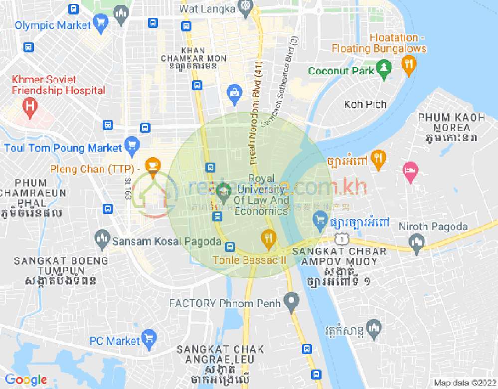 百色河分区, 占卡蒙, 金边地图