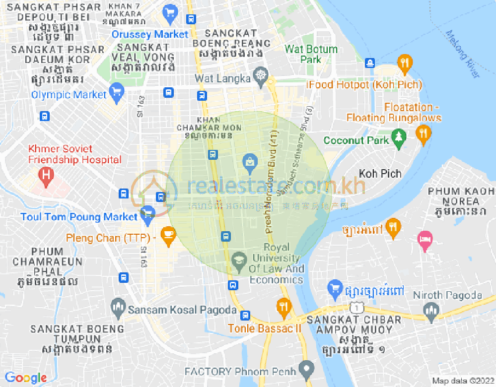 Map of BKK 1, Boeng Keng Kang, Phnom Penh