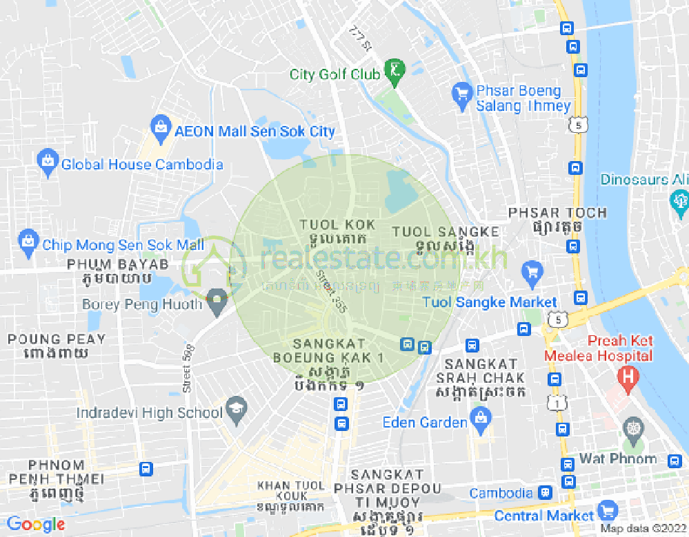 Tuol Sangkae 2村, 雷西郊区, 金边地图