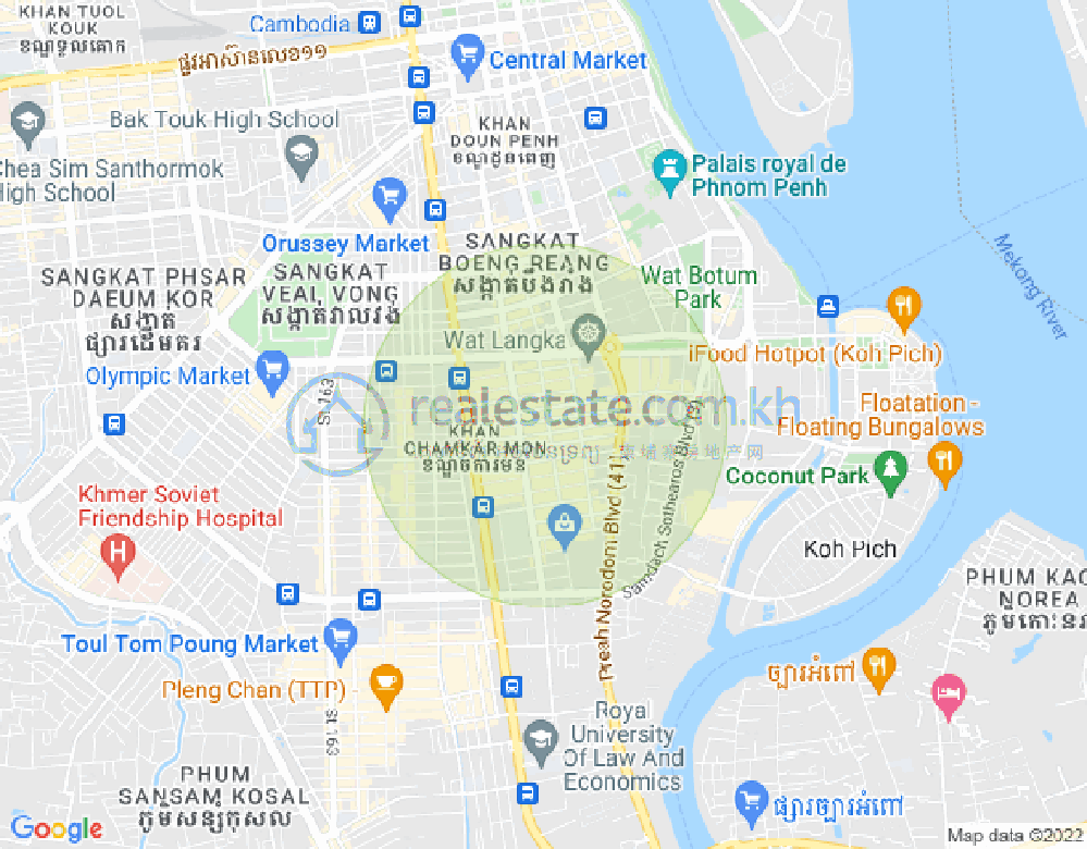 Map of BKK 1, Boeng Keng Kang, Phnom Penh