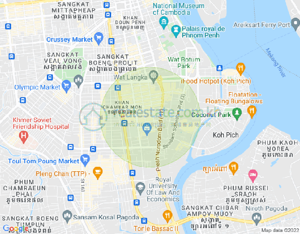 Mapa: BKK 1, Boeng Keng Kang, Phnom Penh
