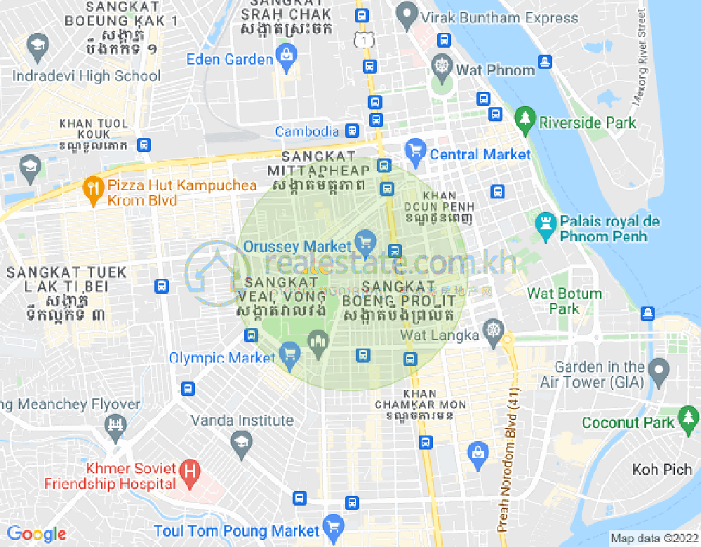 乌亚西1分区, 马卡拉区, 金边地图