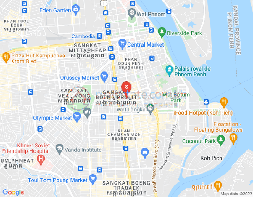 Карта Боенг Реанг, Доун Пень, Пномпень