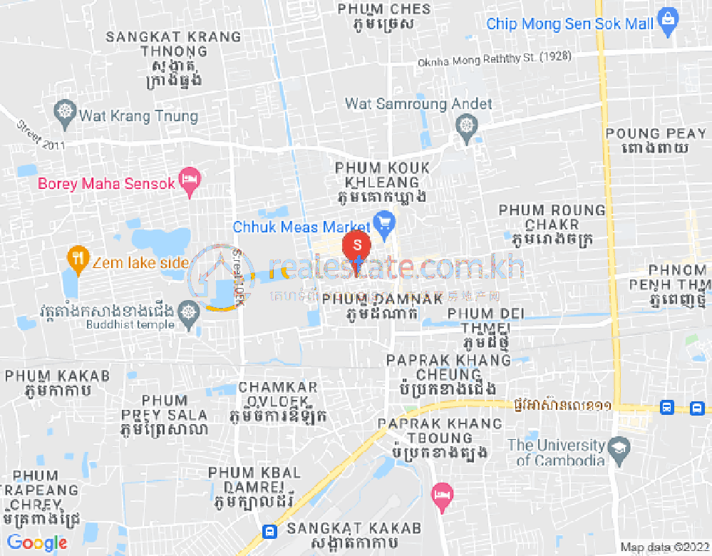 Map of Kouk Khleang, Sen Sok, Phnom Penh