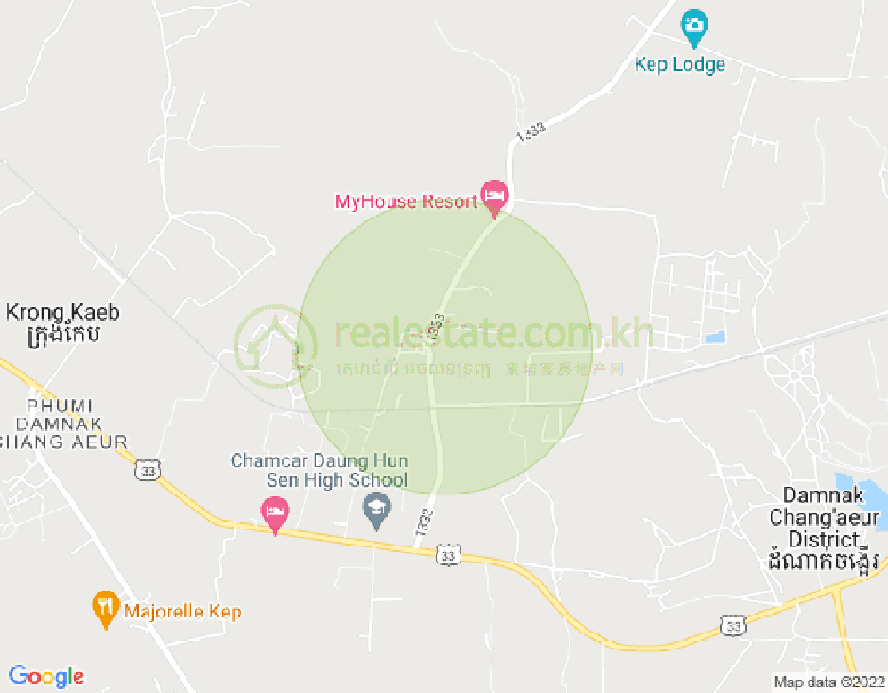 Map of Phnom voar, Angkaol, Damnak Chang'aeur, Kep