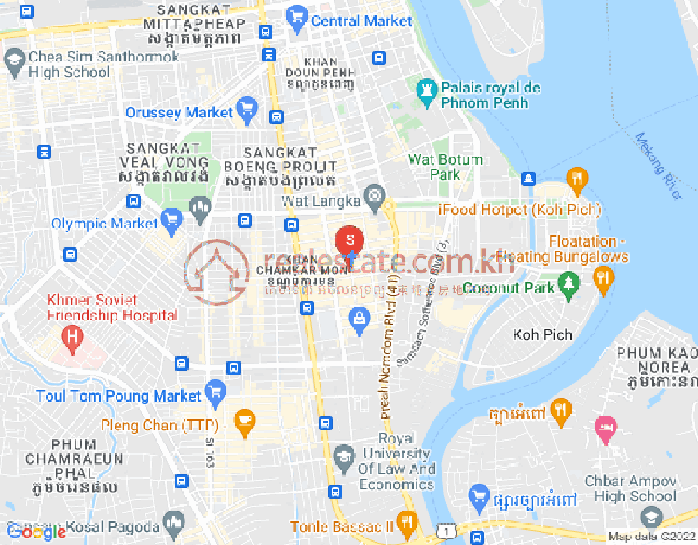 Map of BKK 1, Boeng Keng Kang, Phnom Penh