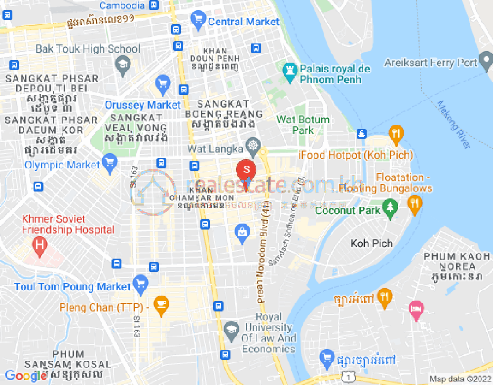Mapa: BKK 2, Boeng Keng Kang, Phnom Penh