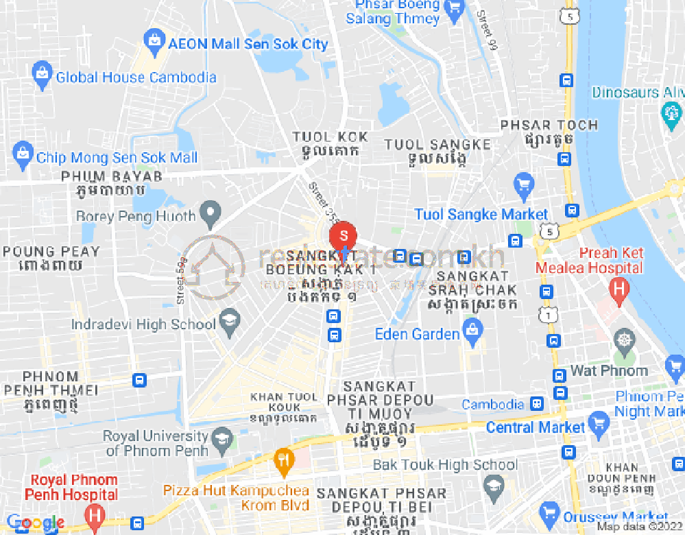 ブン・カック1, トゥールコーク, プノンペンの地図