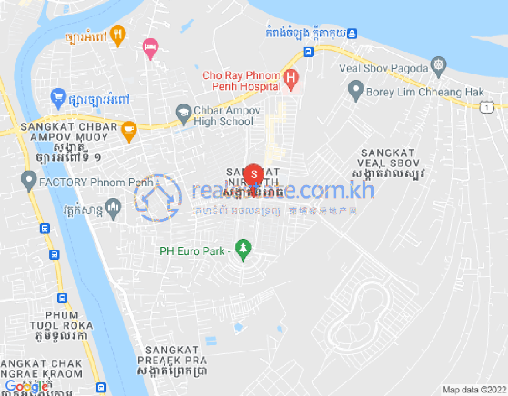 Map of Nirouth, Chbar Ampov, Phnom Penh