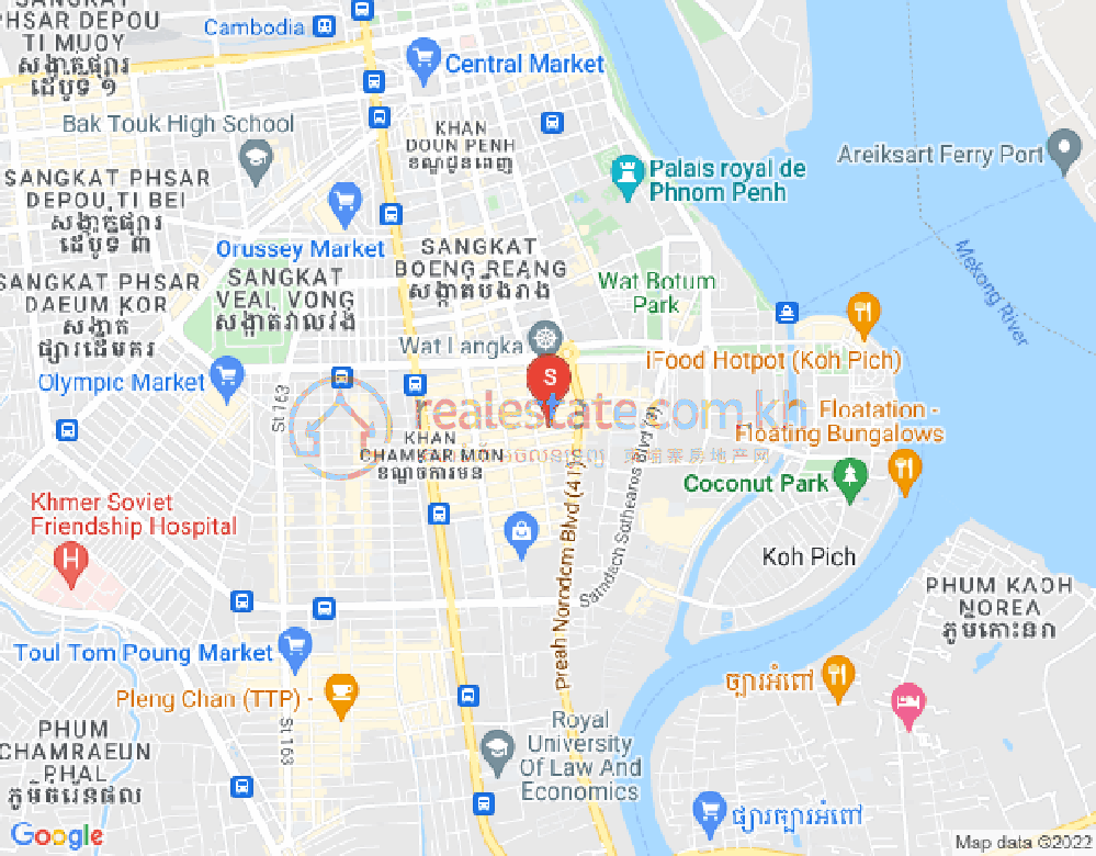万景岗1分区（BKK1), 波哥堪, 金边地图