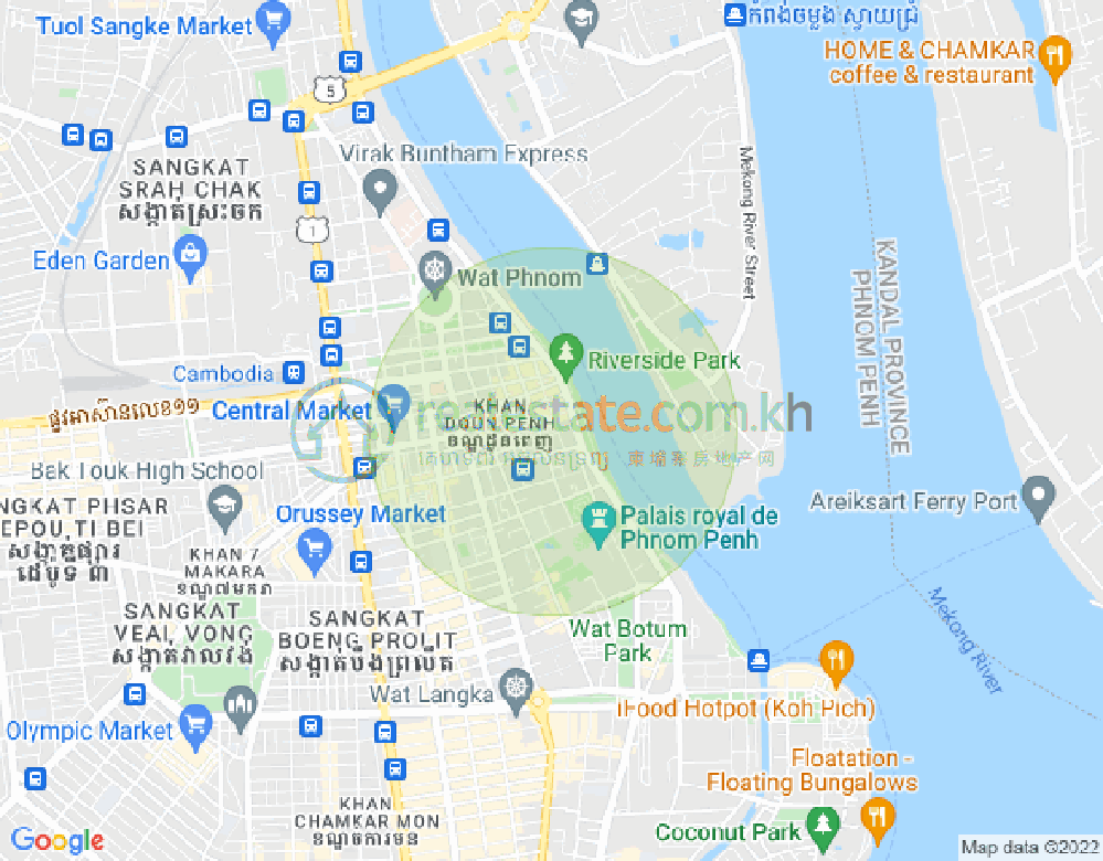 Mapa: Phsar Kandal I, Daun Penh, Phnom Penh