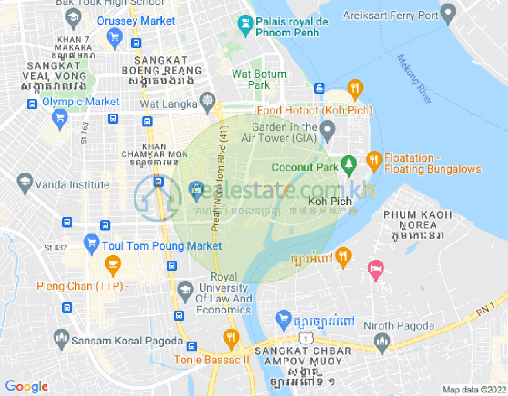 แผนที่ โตนเลบาสัก, จัมการมอน, พนมเปญ