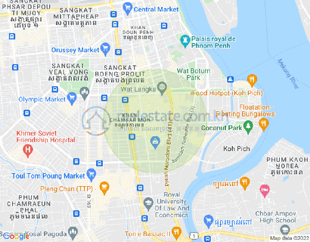 Map of BKK 1, Boeng Keng Kang, Phnom Penh