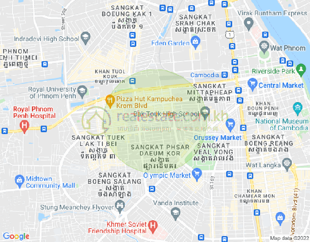 万沙朗分区, 堆谷区, 金边地图