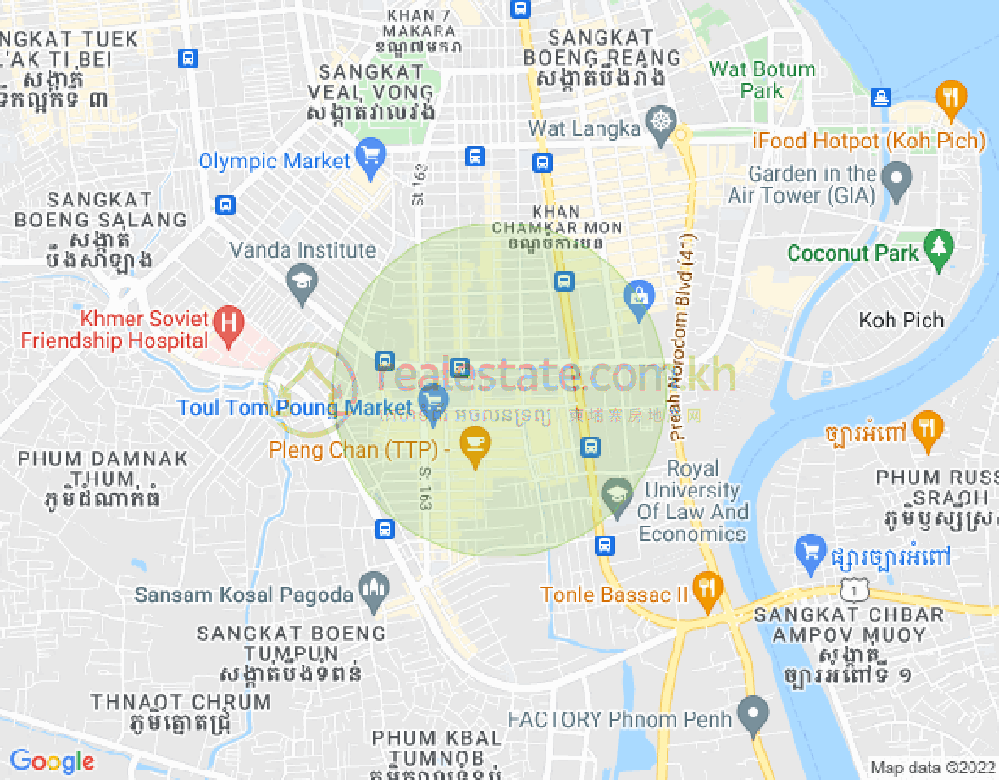 Map of BKK 3, Boeng Keng Kang, Phnom Penh
