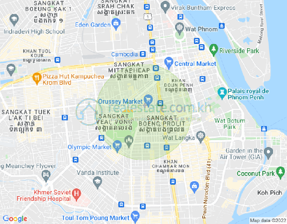 乌亚西1分区, 马卡拉区, 金边地图