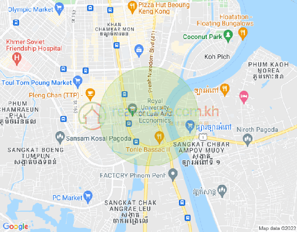 แผนที่ โตนเลบาสัก, จัมการมอน, พนมเปญ