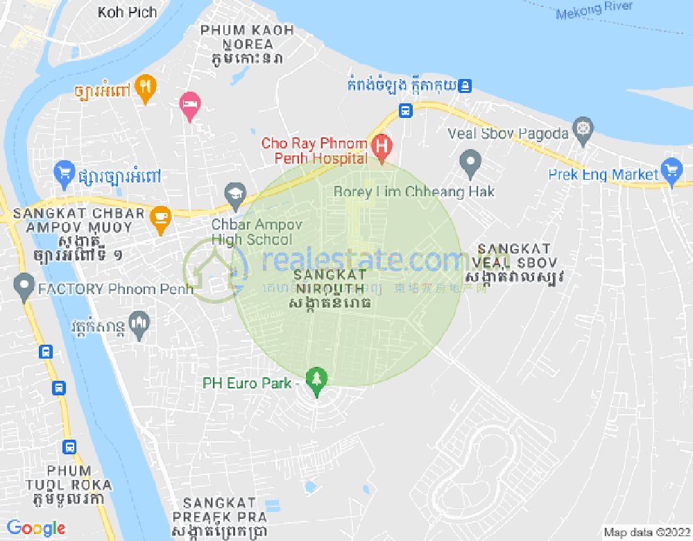 ニロート, チバーアンポウ, プノンペンの地図
