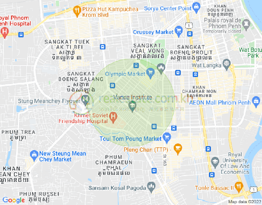 Map of Toul Svay Prey 1, Boeng Keng Kang, Phnom Penh