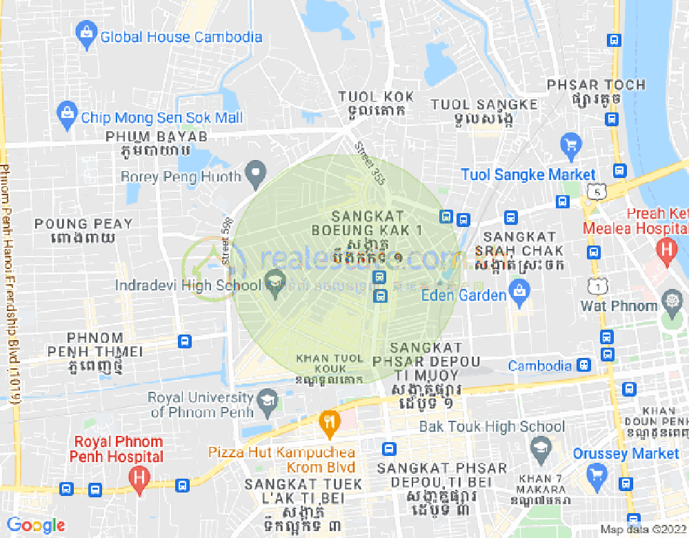 ផែនទី បឹងកក់១, ទួលគោក, ភ្នំពេញ