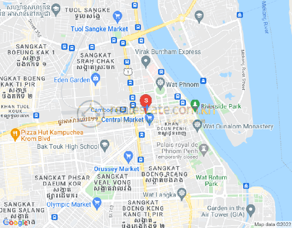 新街市1分区, 隆边区, 金边地图