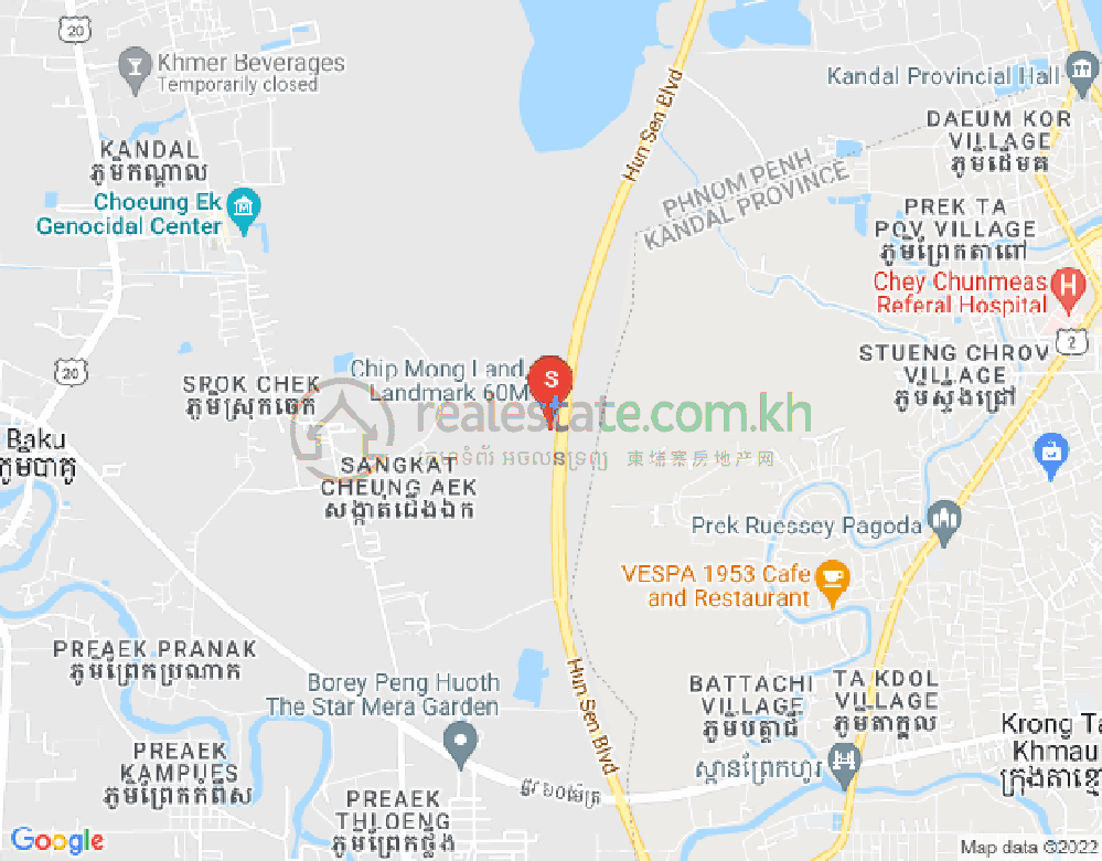 Map of Cheung Aek, Dangkao, Phnom Penh