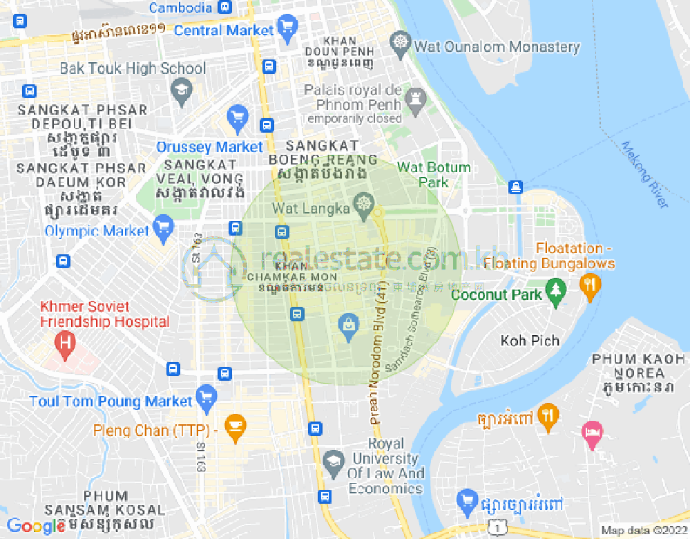 Map of BKK 1, Boeng Keng Kang, Phnom Penh