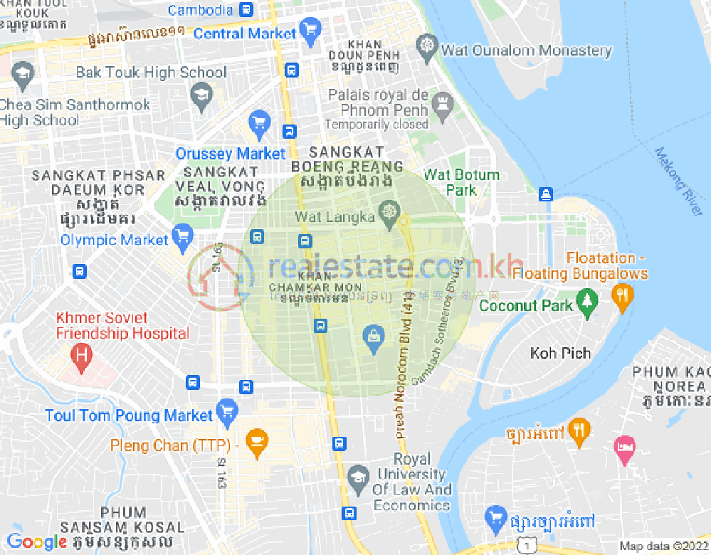 Map of BKK 1, Boeng Keng Kang, Phnom Penh