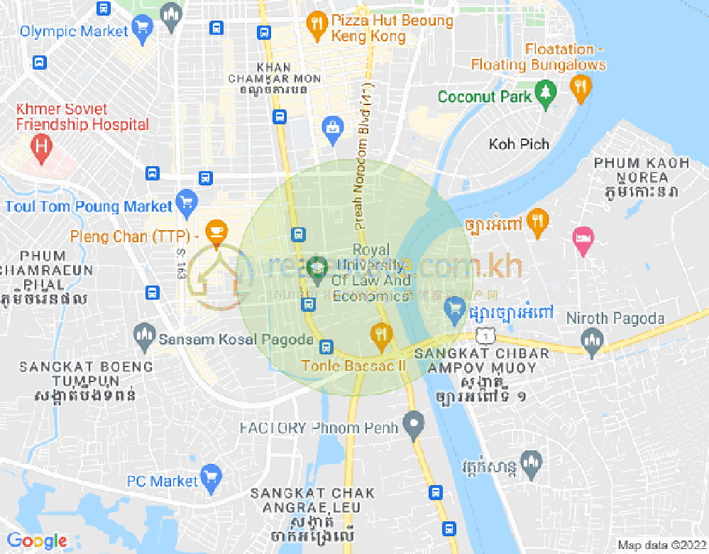แผนที่ โตนเลบาสัก, จัมการมอน, พนมเปญ