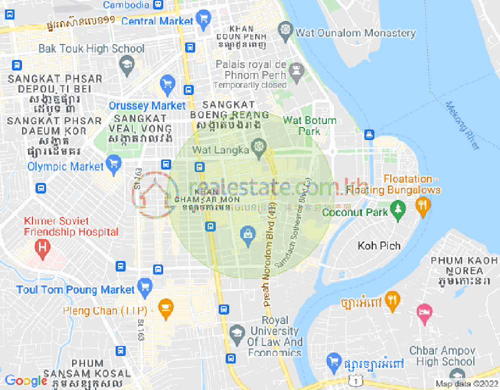 Map of BKK 1, Boeng Keng Kang, Phnom Penh