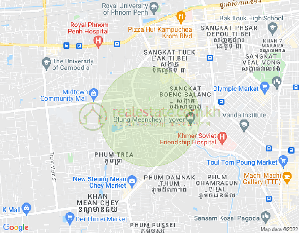 Carte de Krang Thnong, Sen Sok, Phnom Penh
