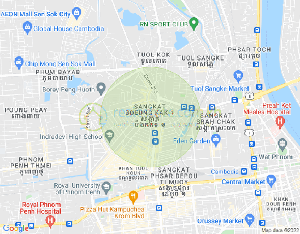 万谷湖1分区, 堆谷区, 金边地图