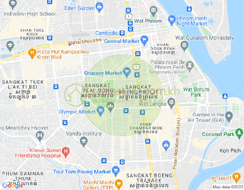 Mapa: Veal Vong, 7 Makara, Phnom Penh