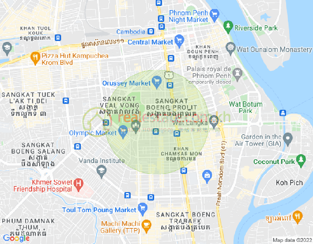 Mapa: Veal Vong, 7 Makara, Phnom Penh