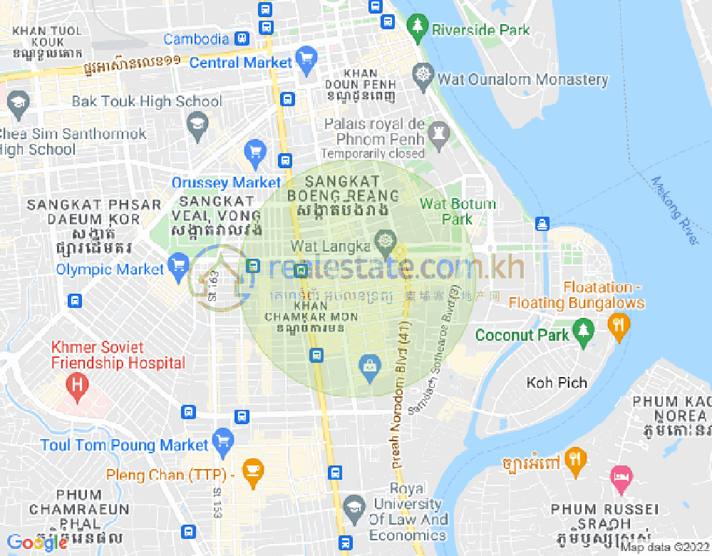 Map of BKK 1, Boeng Keng Kang, Phnom Penh