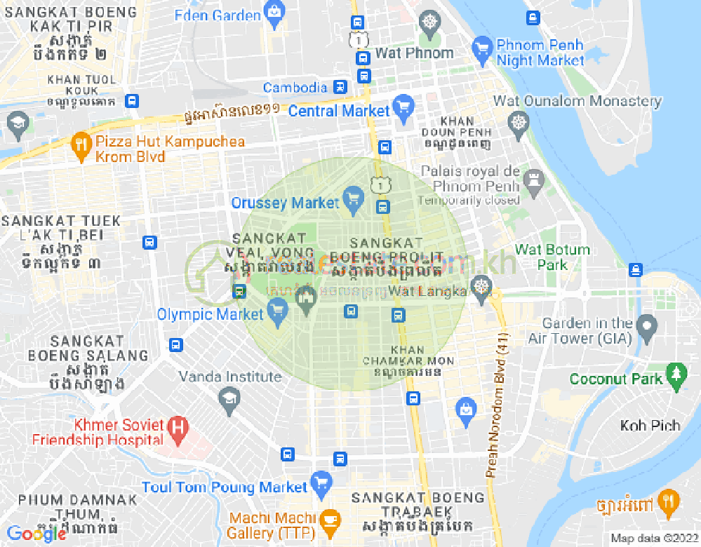Veal Vong镇, 马卡拉区, 金边地图