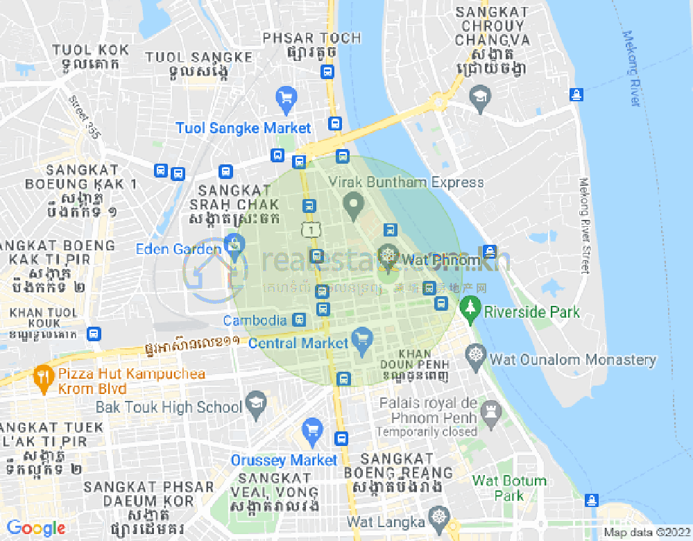 四臂湾分区, 隆边区, 金边地图