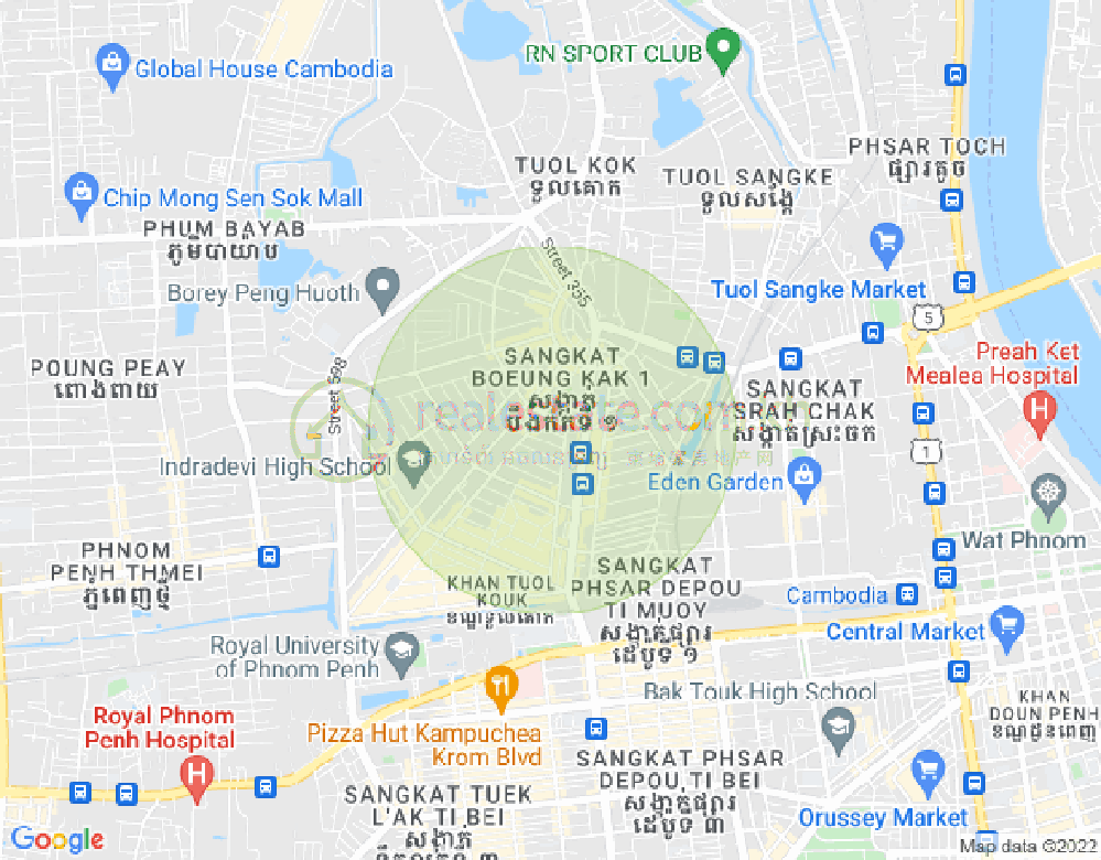 万谷湖1分区, 堆谷区, 金边地图