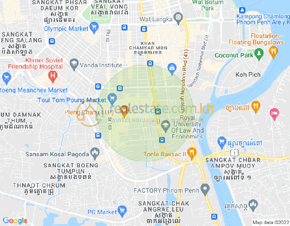 Mapa: Boeung Trabek, Chamkarmon, Phnom Penh