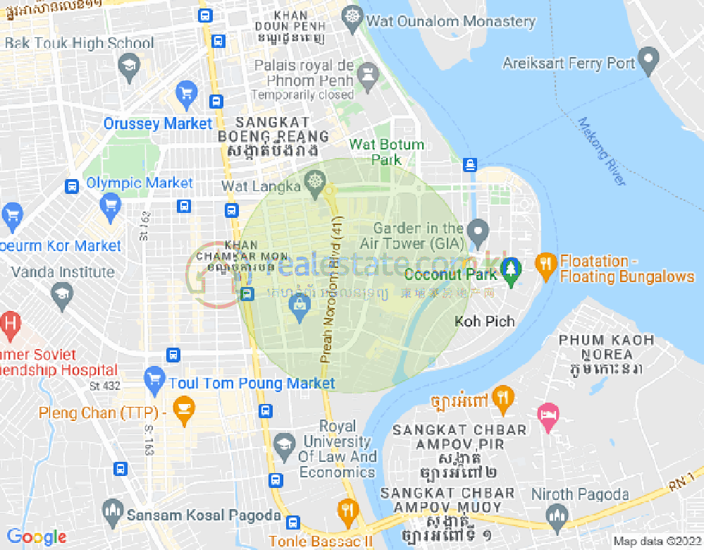 Mapa: Boeung Prolit, 7 Makara, Phnom Penh