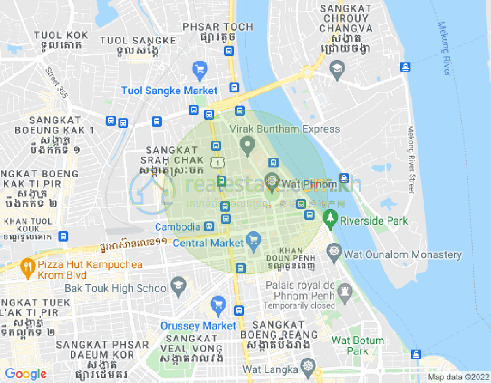 Mapa: Phsar Kandal I, Daun Penh, Phnom Penh