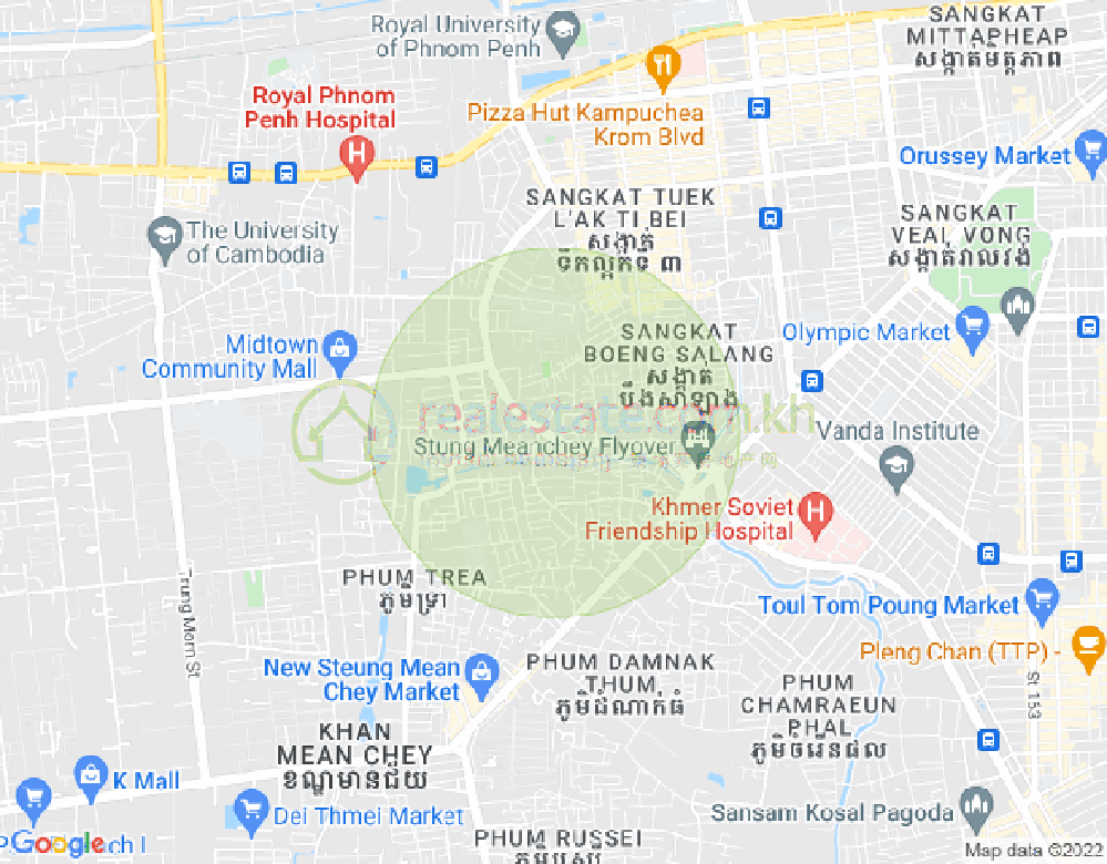 Mapa: Tuek Thla, Sen Sok, Phnom Penh
