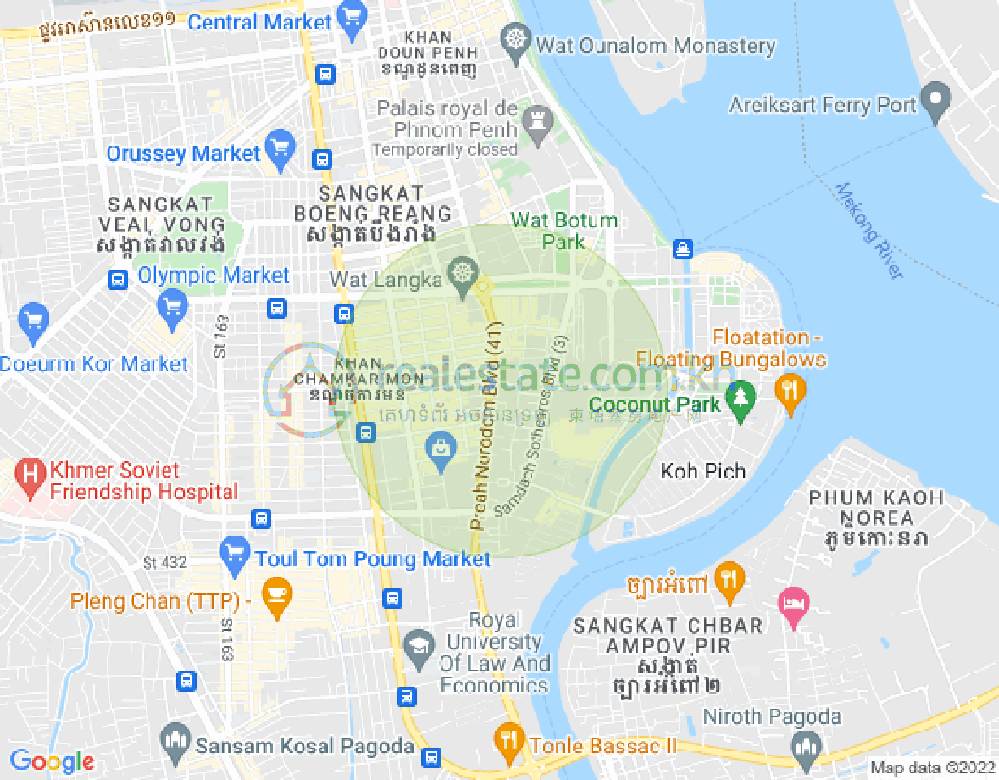 Map of BKK 1, Boeng Keng Kang, Phnom Penh