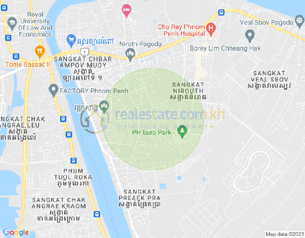 Mapa: Nirouth, Chbar Ampov, Phnom Penh