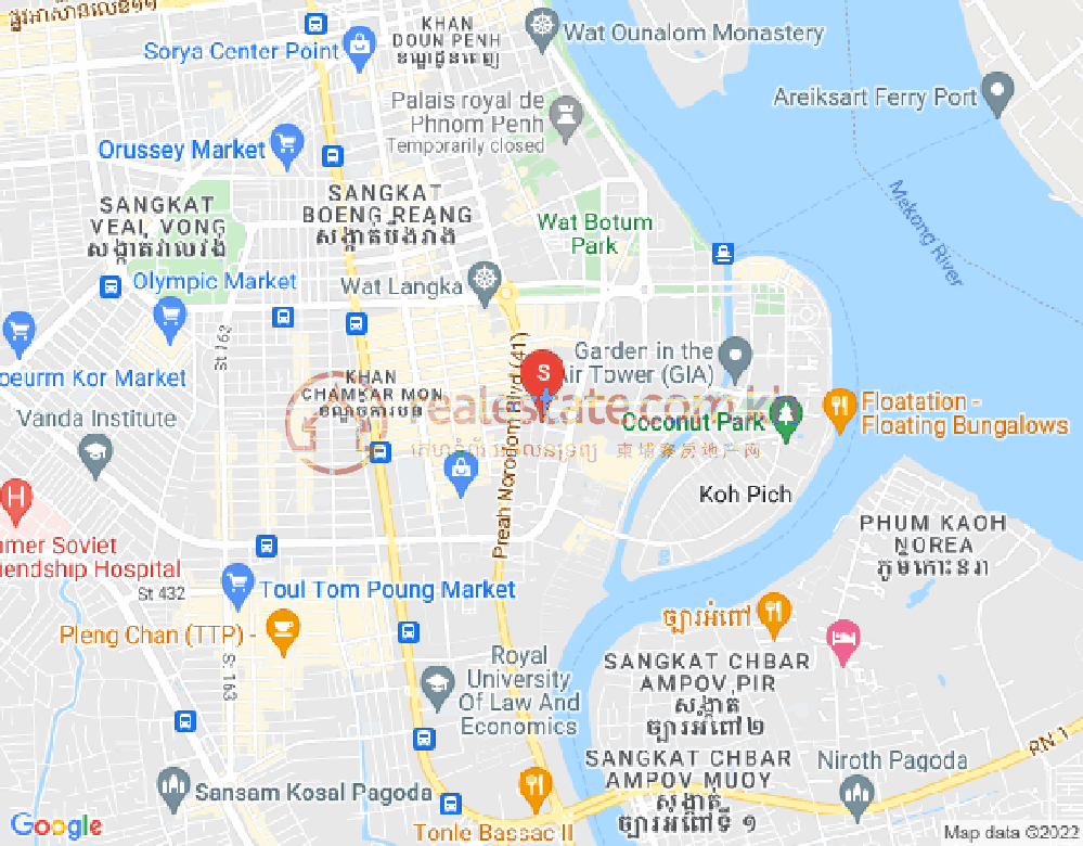 Map of BKK 1, Boeng Keng Kang, Phnom Penh