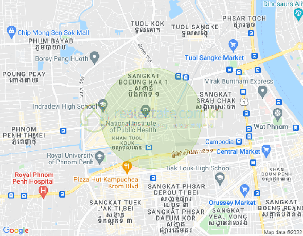 プノンペン・トメイ, センソック, プノンペンの地図