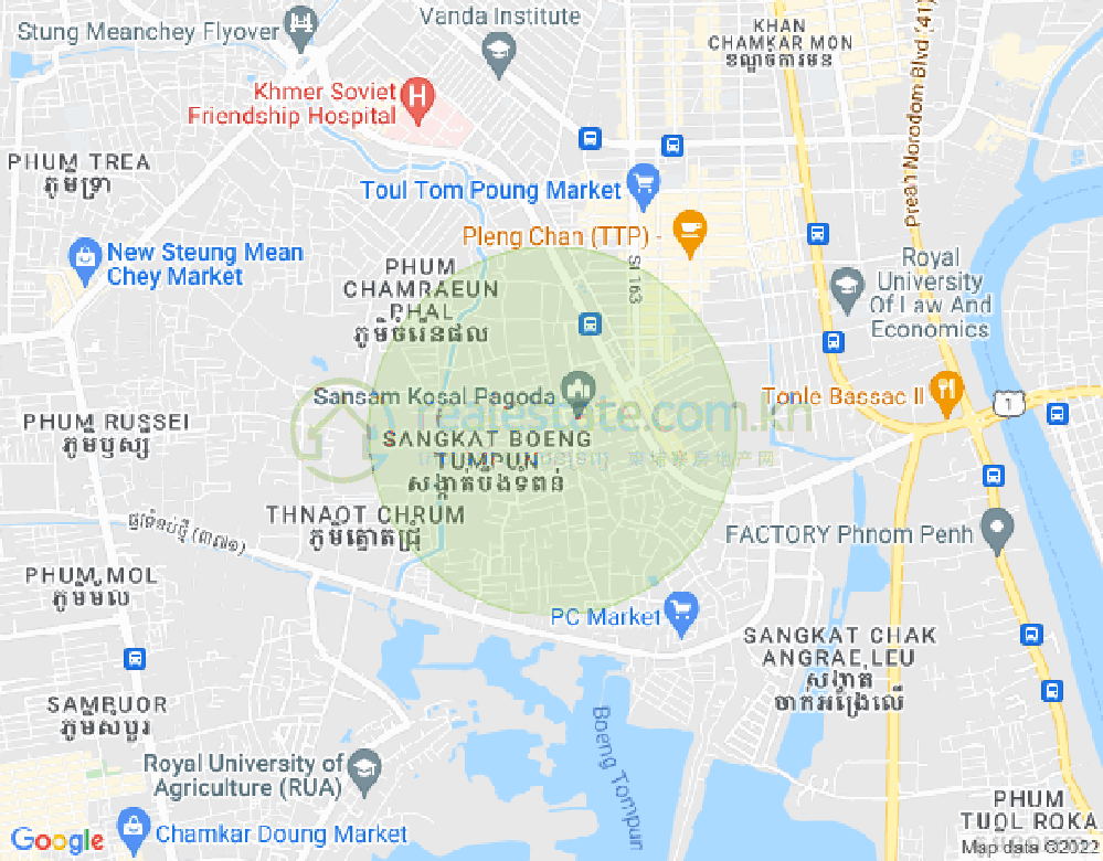 Stueng Mean chey区, 棉芷区, 金边地图