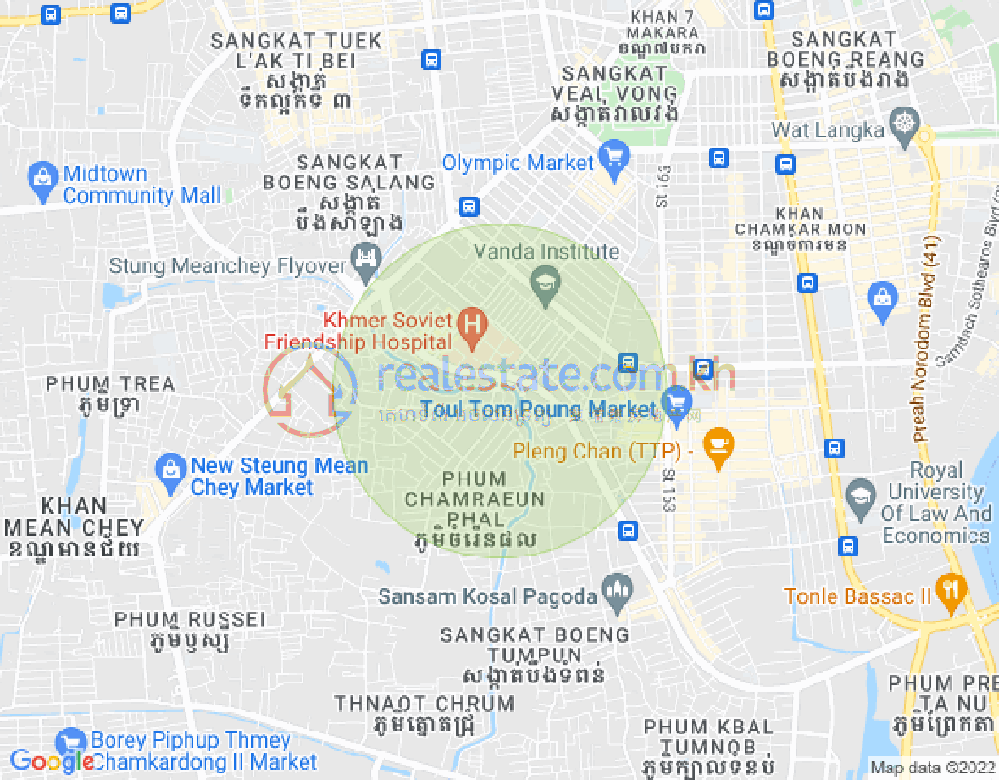 แผนที่ ตุมนบตึก, บึงเกงกอง, พนมเปญ