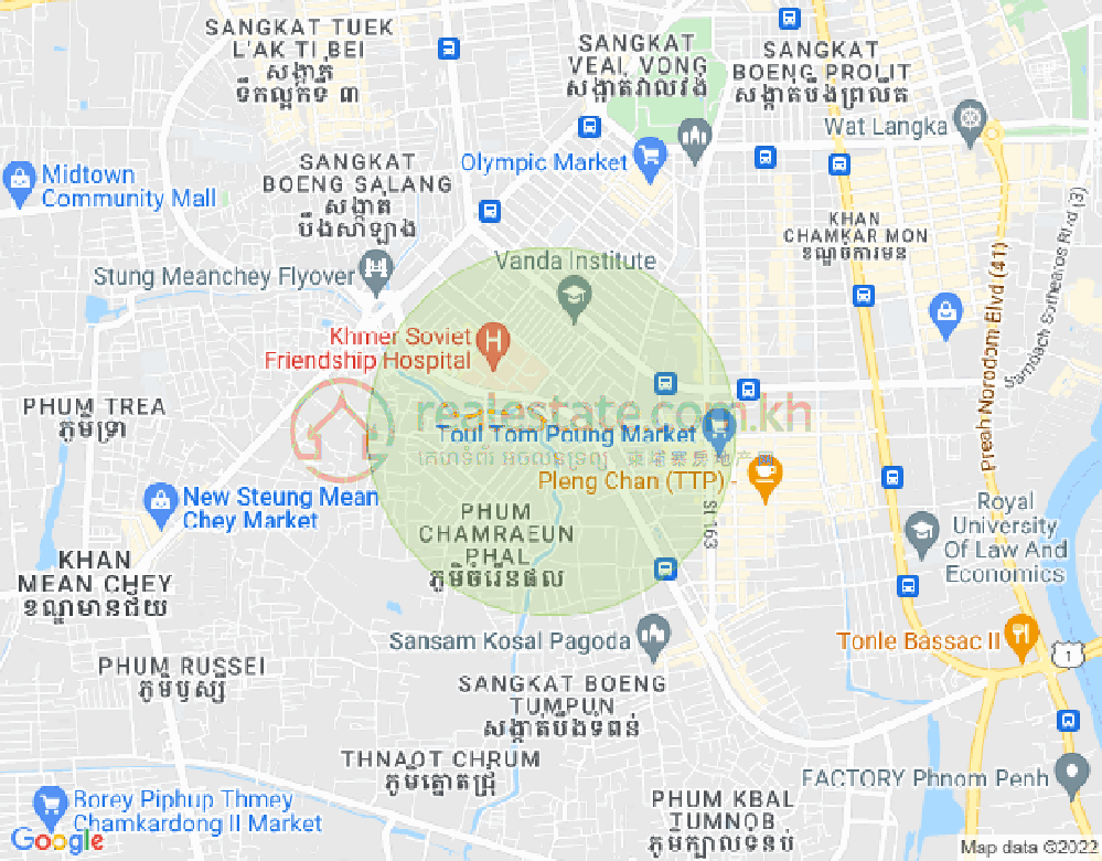 แผนที่ ตุมนบตึก, บึงเกงกอง, พนมเปญ